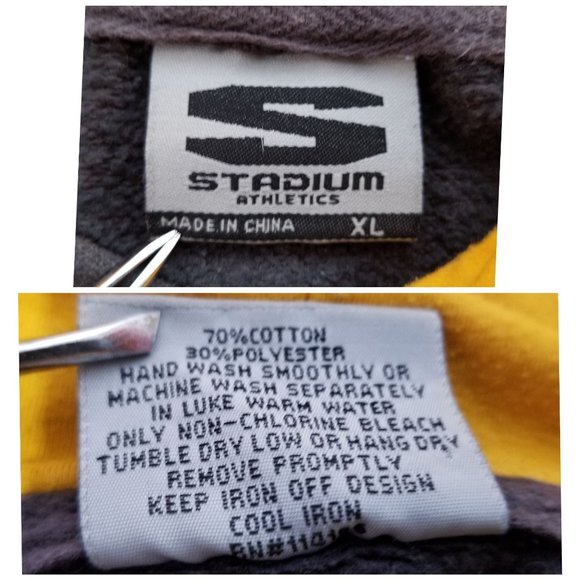 University of Iowa Grey Hoodie Sweatshirt Pull Over XL Embroidered Hawkeye Herky - Picture 10 of 10